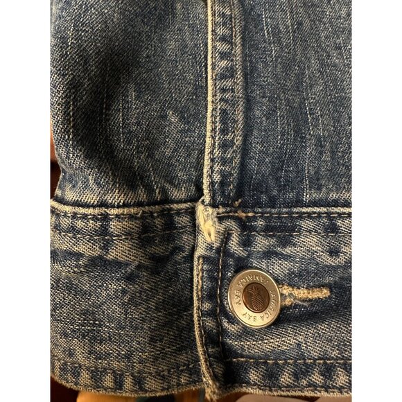Jamaica Bay Denim Blue Jean Jacket Coat Women Large Denim Buttons Stitching - Picture 6 of 10